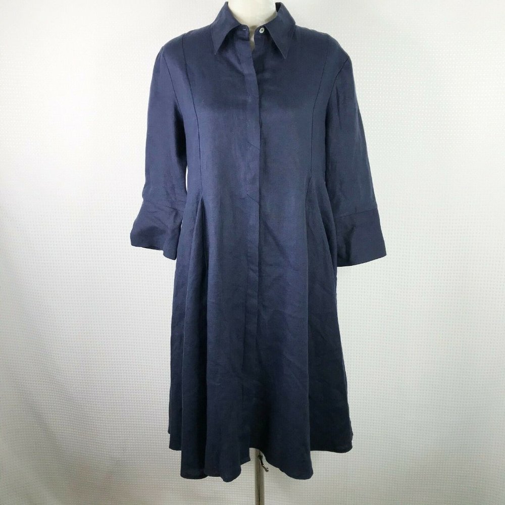 Comfy USA 100% Linen Dress Medium Shirtdress - Picture 1 of 8
